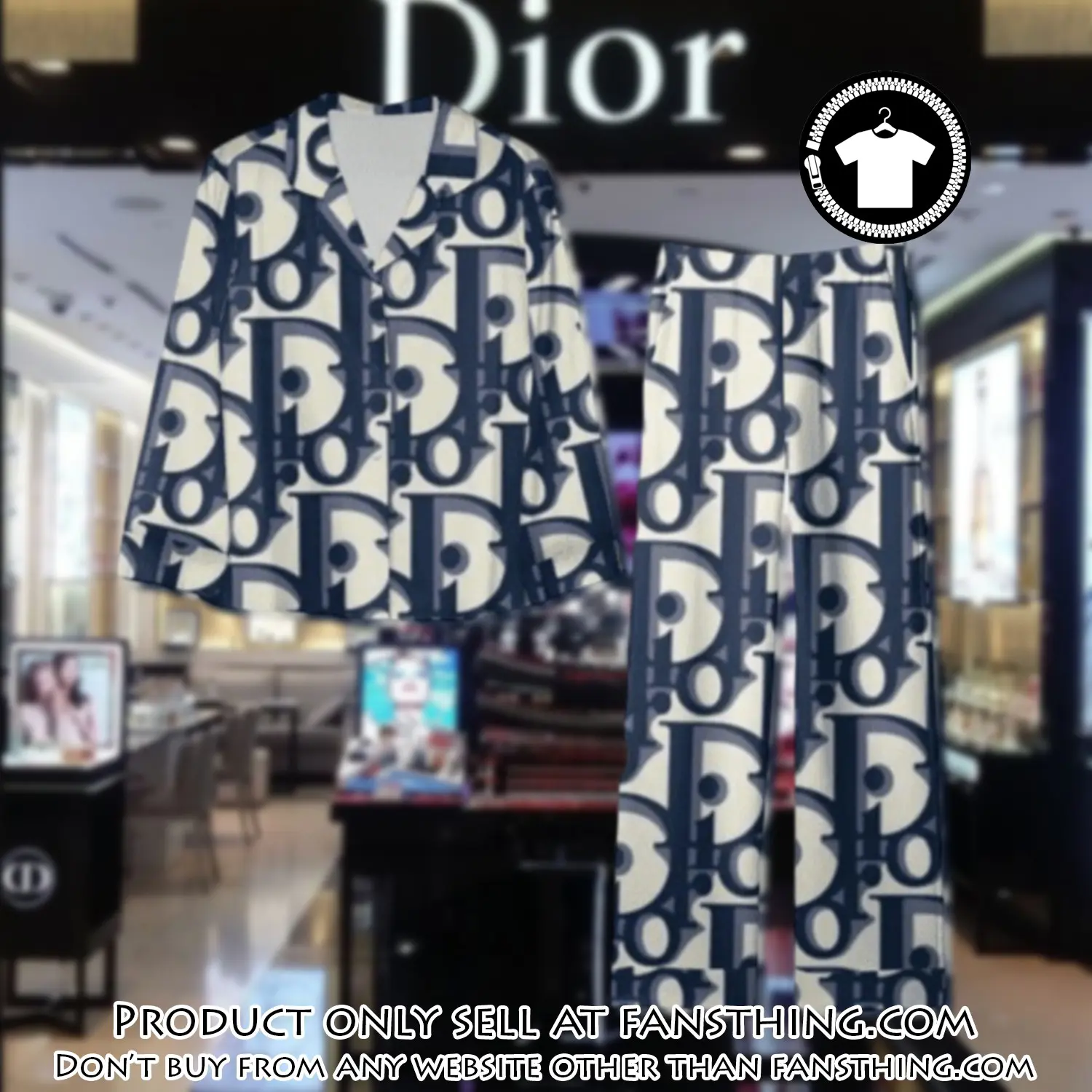 Trending luxury dior satin pajama set pjs1044 fst0734027